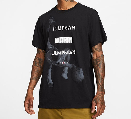 Air Jordan Basketball Printing Sports Short Sleeve Black AT8926-010