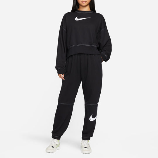 (WMNS) Nike Sportswear Swoosh Logo Embroidered Loose Knit Short Round ...