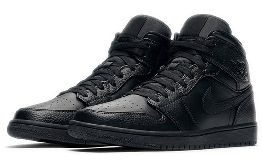 Air Jordan 1 Mid 'Triple Black' 2020 554724-091 Retro Basketball Shoes  -  KICKS CREW