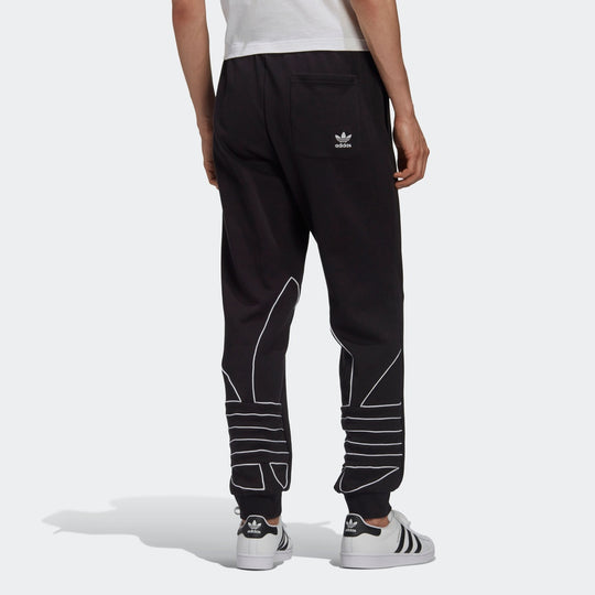 adidas originals B Trf Out Swtpt logo Printing Casual Knit Bundle Feet Sports Pants Black GF0223