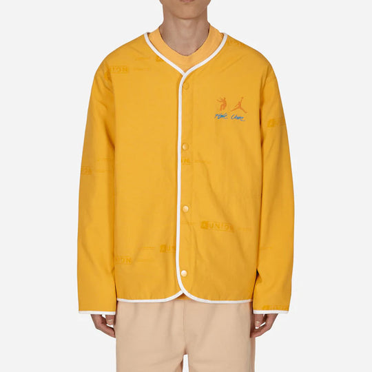 Air Jordan x union Crossover Solid Color Printing Logo reversible Long Sleeves Jacket Asia Edition Yellow DJ9519-771