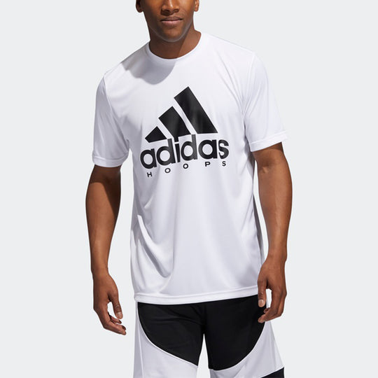 adidas Bos Hoops Tee Basketball Sports Round Neck Short Sleeve White GN7264