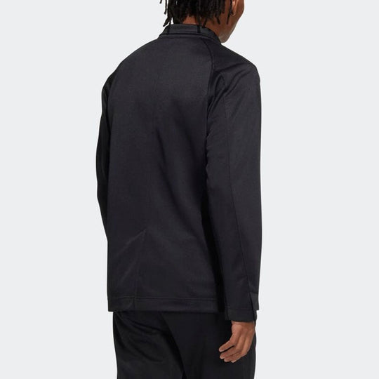 Men's adidas Solid Color Long Sleeves Jacket Black H64626