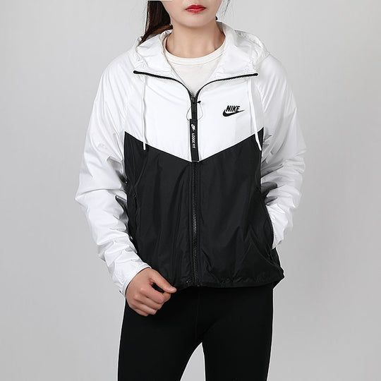 (WMNS) Nike Sportswear Windrunner Hoodie Jacket For Black/White BV3940 ...