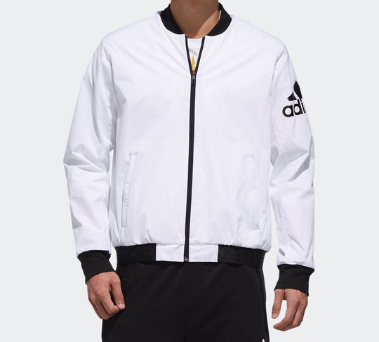 adidas Logo Printing aviator Jacket White DW4617 - KICKS CREW