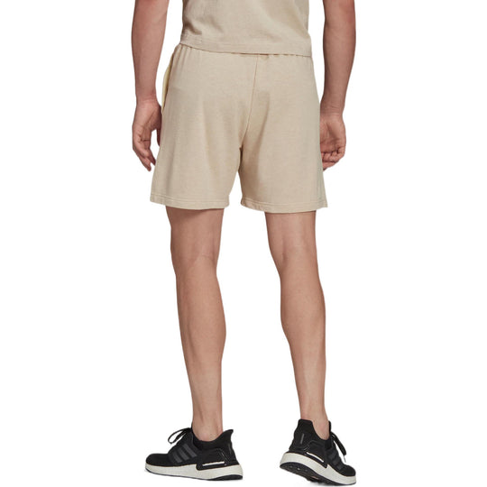 Men's adidas BotanDyed Short Solid Color Straight Loose Shorts Light Khaki HE3067