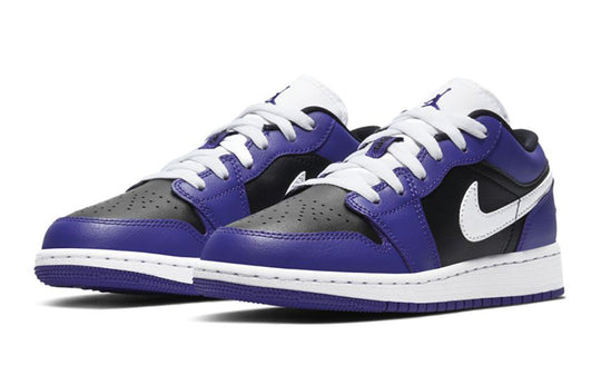 (GS) Air Jordan 1 Low 'Black Court Purple' 553560-501 Big Kids Basketball Shoes  -  KICKS CREW