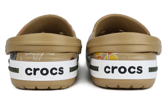 Crocs Classic Clog Pattern Beach Shoe Brown Yellow Unisex 'Brownyellow White' 206397-25W
