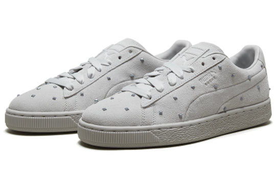 (WMNS) PUMA Suede Studs Grey Lace Up Sneakers 369563-01