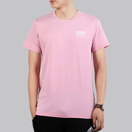 adidas neo M Fav Surf Tee Causual Sports Ventilate Round Collar Male Pink Red DW8229