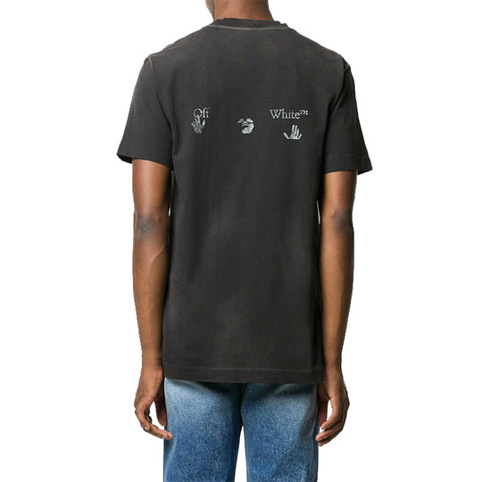 Men's OFF-WHITE Logo Printing Short Sleeve Black T-Shirt OMAA027F20FAB0011001 T-shirts - KICKSCREW