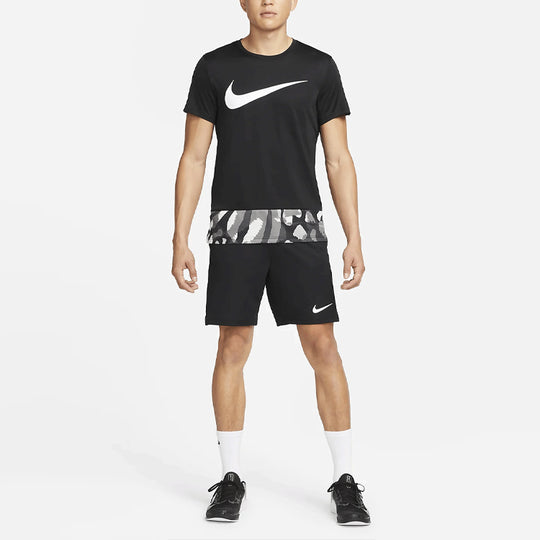 Men's Nike Logo Big Logo Training Breathable Short Sleeve Black T-Shirt DM5565-010