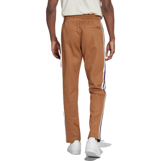Men's adidas originals Striped Tp Side Classic Logo Printing Straight Sports Pants/Trousers/Joggers Brown IB3430