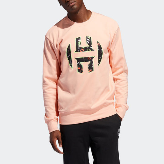 adidas Harden Fle Crew Basketball Sports Pullover Pink Red FR6166