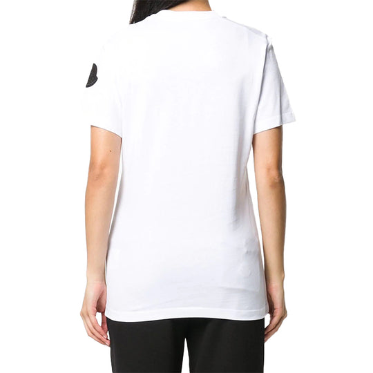 Moncler Chest Logo Printing Short Sleeve White 8C78410V8161