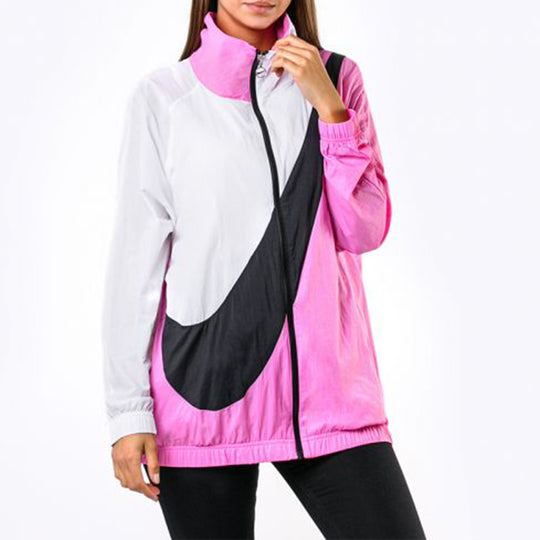 Nike Sportswear Woven Swoosh Logo Woven Jacket Pink/White BV3685-610