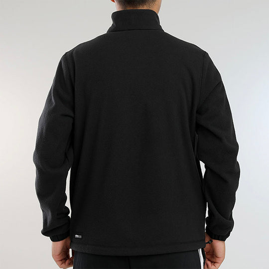 adidas neo Colorblock Stand Collar Fleece Stay Warm Casual Sports Jacket Black GM2288