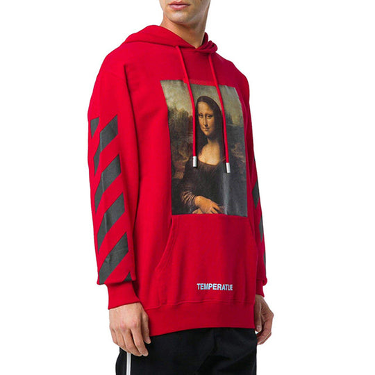 Men's OFF-WHITE C/O Virgil Abloh Painting Mona Lisa Jacket Loose Fit Red OMBB029S180030122010