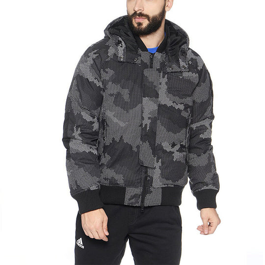 Men's adidas originals Stay Warm Windproof Camouflage Hooded Down Jacket Camouflage AB7642