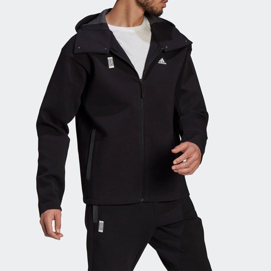 adidas Wj Jkt Warm Casual Sports Hooded Jacket Black GU1749