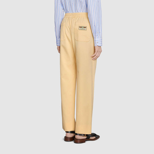 Men's GUCCI Loose Straight Cotton Long Pants/Trousers Beige 654902-ZAGVB-9123 Casual Pants - KICKSCREW