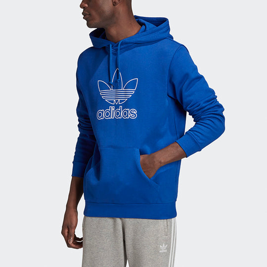 adidas originals Outline Trefoil logo Printing Sports Pullover Blue GF4101
