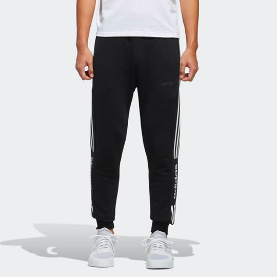 adidas neo Side logo Printing Slim Fit Casual Sports Long Pants Black EI4734