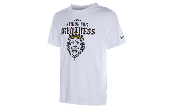 Men's Nike Lebron James Basketball Sports Printing Round Neck Short Sleeve White T-Shirt DD9342-100