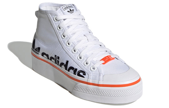 (WMNS) adidas originals Nizza Platform Mid 'White Black Orange' S42601