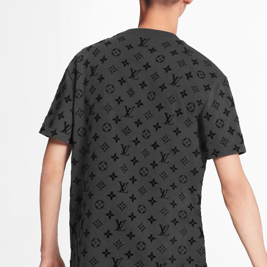 Shop Louis Vuitton Crew Neck Monogram Nylon Short Sleeves Logo T