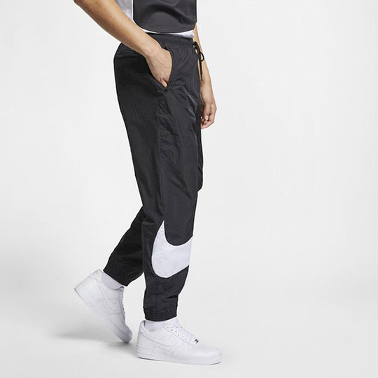 Nike Big Swoosh SportsWear Woven Long Pants Sports Pants US Edition Bl ...