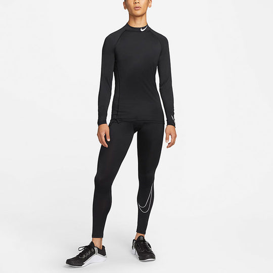 Nike Running Sports Training Tight Long Sleeves Gym Clothes Black DD19 ...