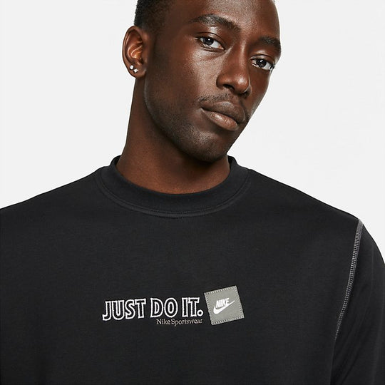 Nike Just Do It Sweatshirt 'Black White' DD6246-010
