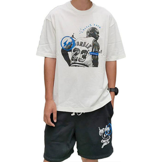 Air Jordan x Travis Scott x Fragment Design T-Shirt 'White Blue' DJ0620-133