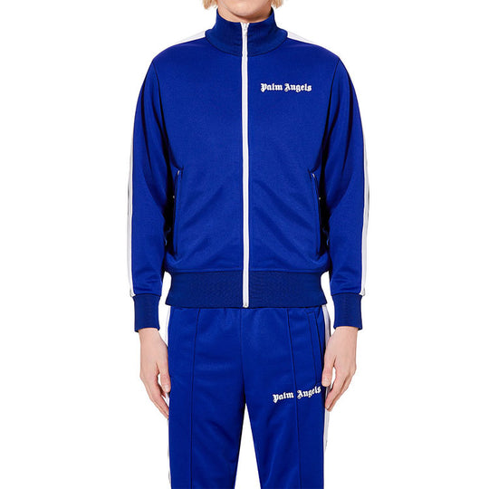 Men's PALM ANGELS Track Jacket Retro Sports Blue PMBD001E193840023001