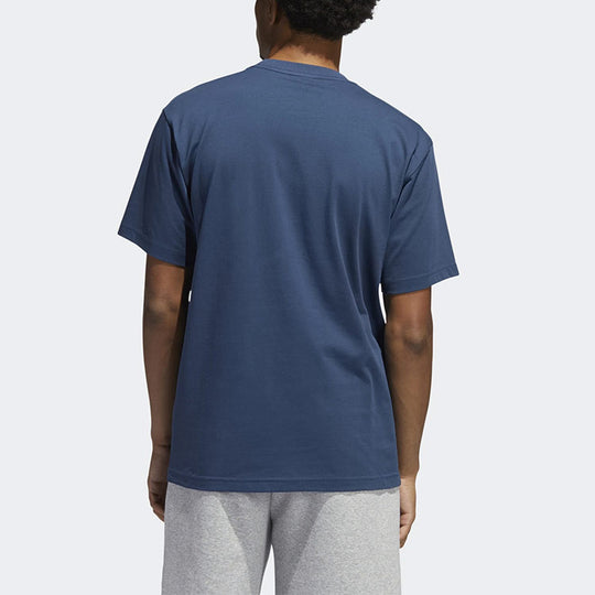 adidas originals Surreal Summer Tie Dye Printing Logo Round Neck Short Sleeve Navy Blue GN3902