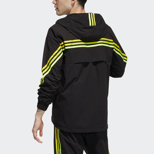 adidas neo M Fav 3s Wb 2 Stripe Sports hooded Logo Jacket Black GP5659