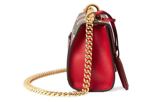 (WMNS) Gucci Padlock Logo Single-Shoulder Bag Small Brown/Red 409487-2EVEG-8646