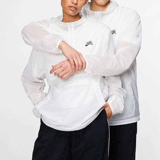 Nike SB Anorak Jacket Half Zipper ultra thin Athleisure Casual Sports White AO0297-100