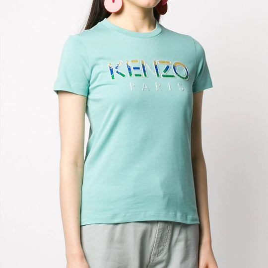 KENZO Multicolor Alphabet Logo Short Sleeve Blue Green FA5-2TS821-936-60