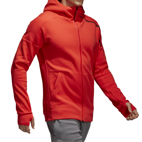 adidas Logo Printing Knit Hooded Jacket Red CG2173