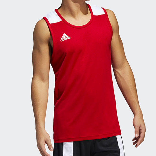 adidas Basketball Training Casual Sports Vest Red DY7372