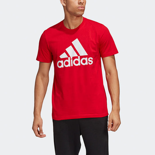 adidas Large Logo Sports Stylish Short Sleeve Red FL3943