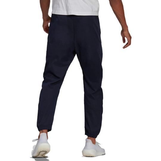 Men's adidas O-shape Cargo Solid Color Lacing Casual Sports Pants/Trousers/Joggers Legendary Ink Blue HB6565