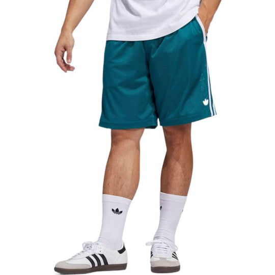 Men's adidas Side Classic Breathable Sports Shorts Blue Green HC2205