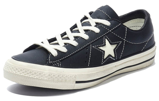 Converse One Star Leather Shoes Black/White 158989C - KICKS CREW