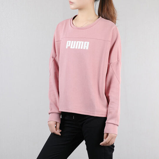(WMNS) PUMA Casual Sports Alphabet Printing Round Neck Long Sleeves Hoodie Pink 581069-14