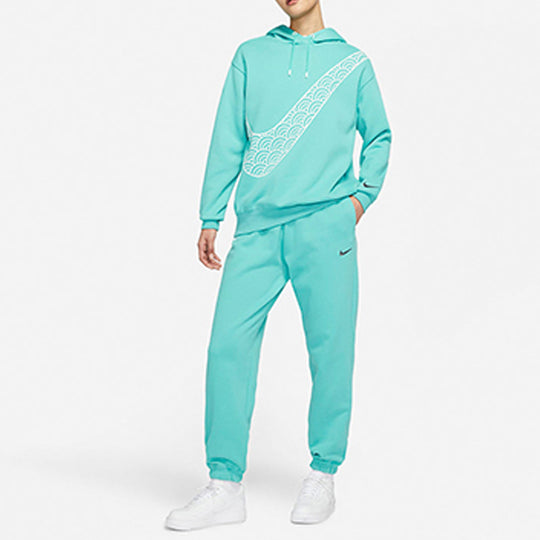 (WMNS) Nike CNY New Year's Edition Hoodie Fleece Loose Knit Sports Blue Green DQ5368-392