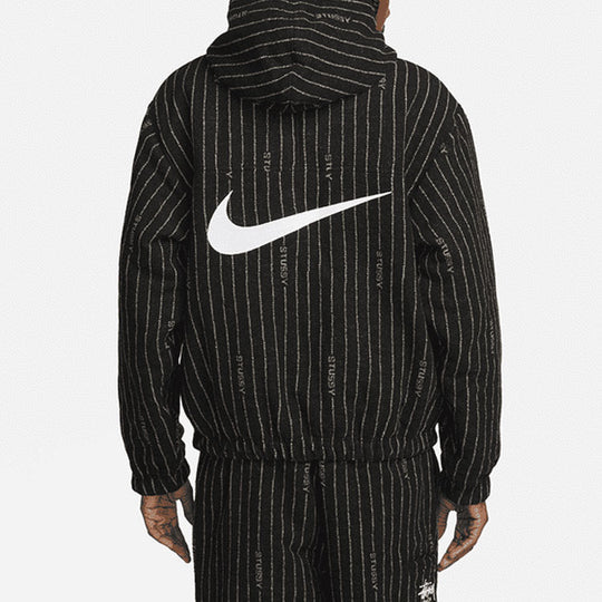 Nike x Stussy Stripe Wool Jacket 'Antique Black' DR4023-010-KICKS CREW