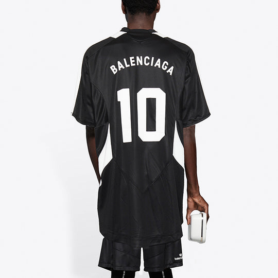 Balenciaga Soccer T-Shirt 'Black/White' 641665TJV051070 - KICKS CREW